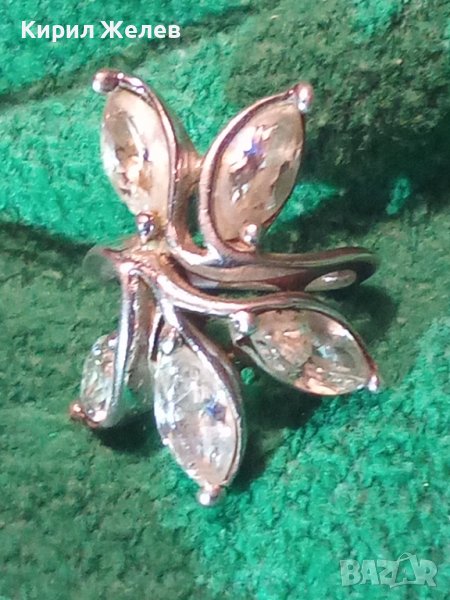 СКЪПОЦЕНЕН СРЕБЪРЕН ПРЪСТЕН ЦВЕТЕ СРЕБРО 925 с ЦИРКОНИ АНГЛИЯ ЮВЕЛИРНА ИЗРАБОТКА АРТ ДЕКО СТИЛ 26889, снимка 1