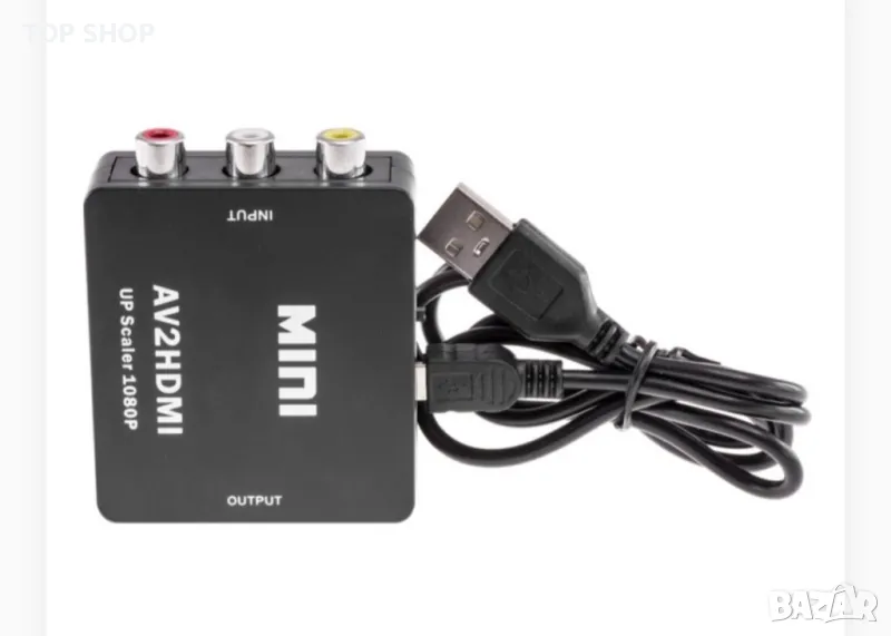 AV2HDMI КОМПОЗИТЕН КЪМ HDMI КОНВЕРТОР МИНИ ПАСИВЕН 1080P UPSCALER, снимка 1