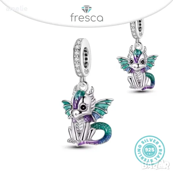 НОВО! Талисман Fresca по модел тип Пандора Сладкия Дракон с печат 925 Pandora Sweet Dragon, снимка 1