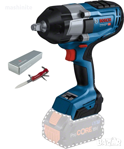 Акумулаторен ударен безчетков гайковерт Biturbo GDS 18V-1000 Carton Bosch, снимка 1