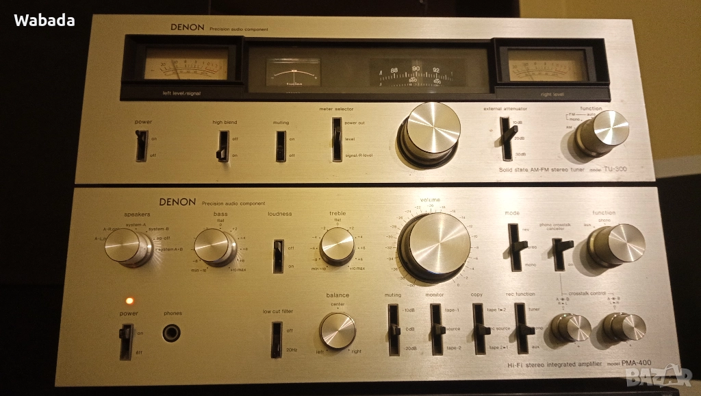 Невероятно красиви Denon PMA-400 усилвател и TU-300 радио тунер (1978-80), снимка 1