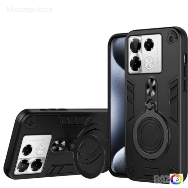 Infinix Note 40 Pro 4G Удароустойчив Metal Ring 360 Калъф и Протектор, снимка 1