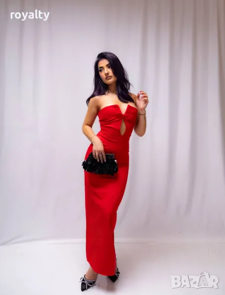 Стилна дамска червена рокля , снимка 1