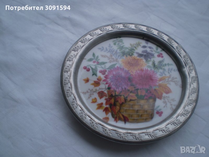 Винтич  КРЪГЪЛ поднос порцелан БАВАРИЯ, снимка 1