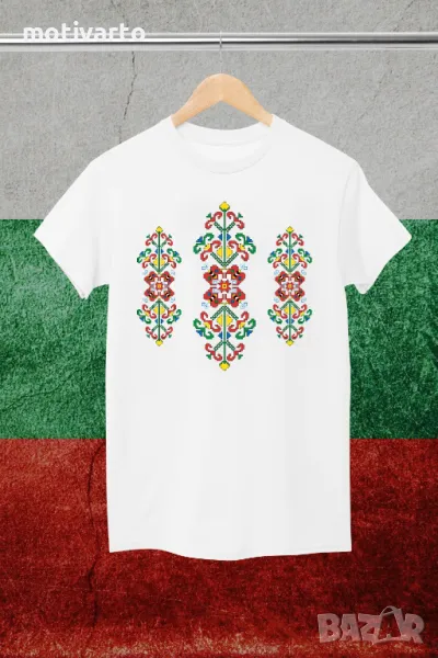 Тениска с шевица "Корени и цветове", снимка 1