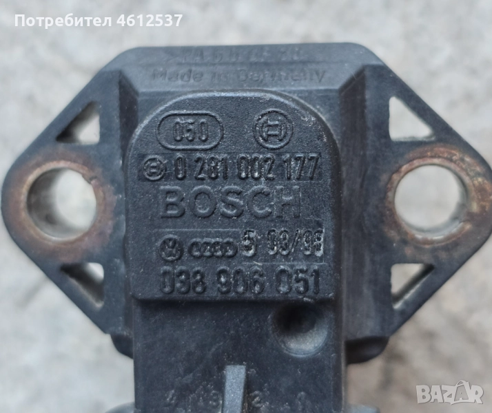 MAP сензор за Голф 4/Seat, VW, Audi, 0 281 002 177, 0281002177, 038 906 051, снимка 1