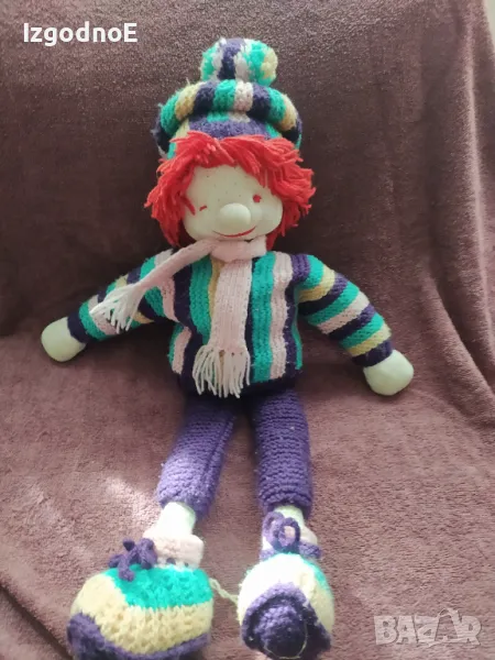 Стар ръчно изработен палячо, клоун, снимка 1