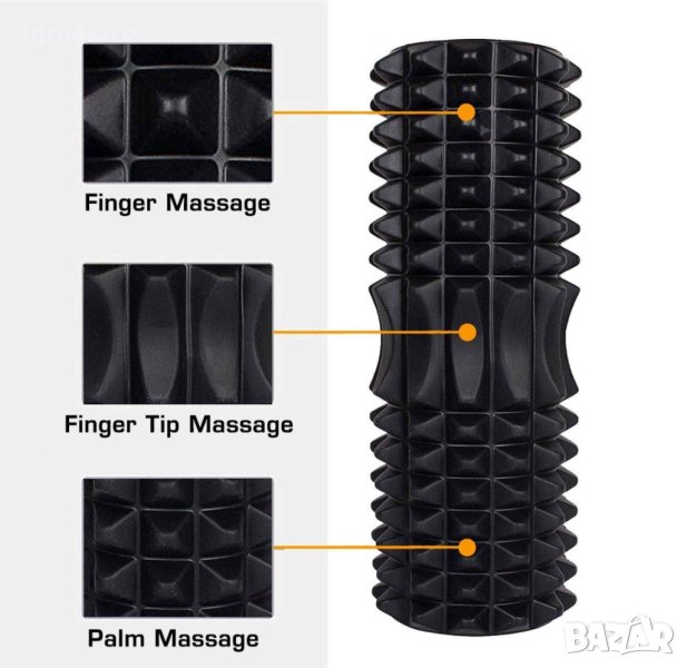 Големи Черни Фоум Ролери (таралеж) два размера 42x14 Foam roller, снимка 1