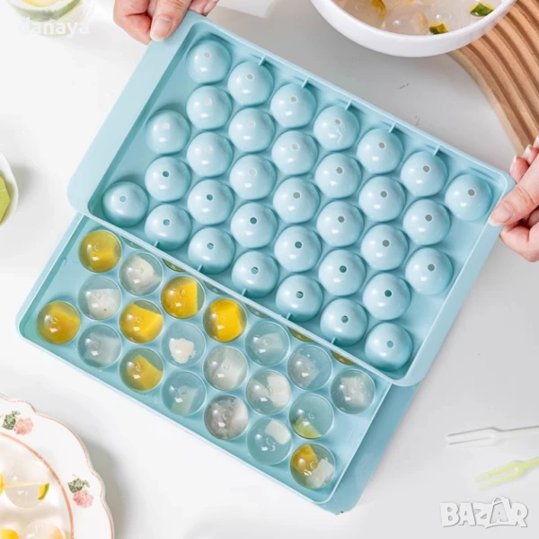 6037 Пластмасова форма за лед топчета, 33 гнезда, снимка 1
