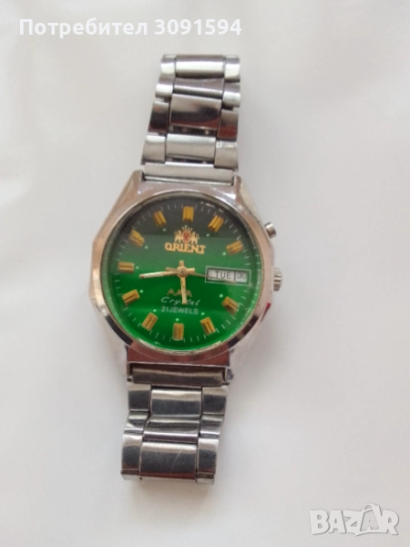  Механичен Японски часовник Ориент  почистен работи перфектно кристално стъкло , снимка 1