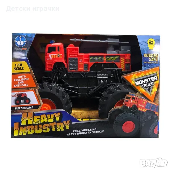 Кола Пожарна Monster Truck с големи гуми, снимка 1