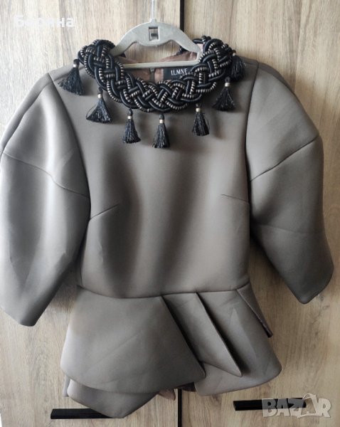 Other Theory нова блуза милитъри неопрен с колие, снимка 1