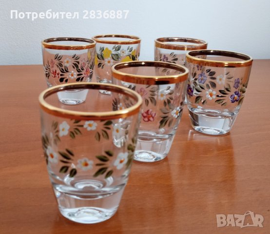 Красив сет  френски рисувани чашки/шотове, снимка 6 - Чаши - 40214354