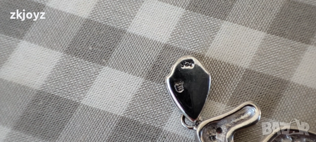 СРЕБЪРЕНА ВИСУЛКА С ЦИРКОНИ РОДИРАНА 8.00 ГРАМА / ПРОБА 925, снимка 3 - Колиета, медальони, синджири - 48651534