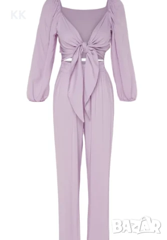 Нов Комплект блуза и панталон в лилаво, снимка 5 - Костюми - 51319010