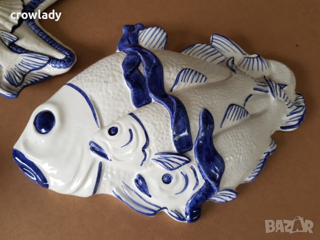 КРАСИВИ Керамични порцелан 3 морски декораций за стена, снимка 9 - Декорация за дома - 42103398