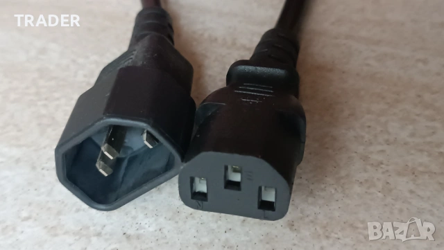 Power cable cord захранващ кабел удължител C13 -C14 и  C14 to C15 , 3m, снимка 4 - Резервни части за телефони - 45504728