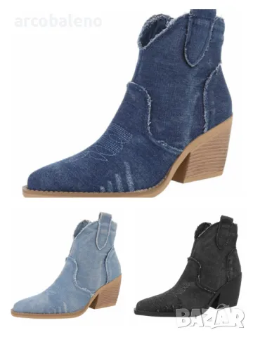 Дамски западни и байкърски ботуши, 3цвята 