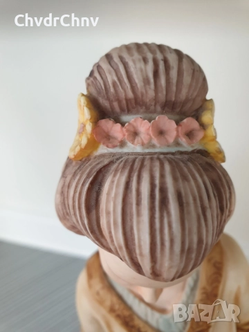 ARNART статуетка мраморен резин 41см-4kg/американска фигура на гейша-японка с цветя, снимка 14 - Статуетки - 52973394