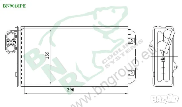 Радиатор парно BNR за CITROEN,PEUGEOT BN9018, снимка 4 - Части - 14468343