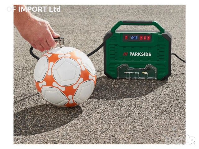 Преносим Компресор с Дигитален Дисплей PARKSIDE 12V/230V PMK 150 A1, снимка 4 - Компресори - 53369911