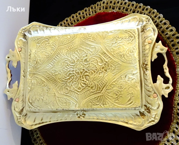 Бронзов поднос,плато с приказни орнаменти. , снимка 11 - Антикварни и старинни предмети - 51597035