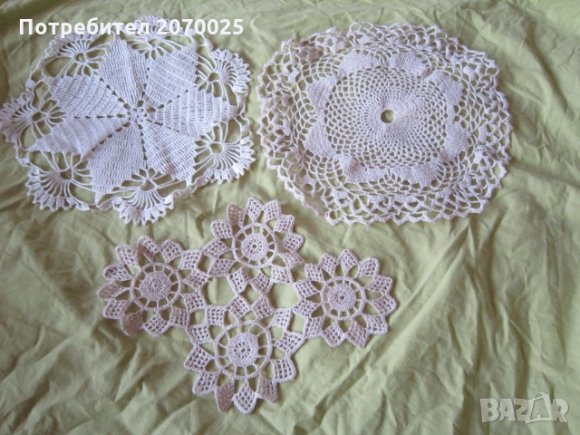 Нова ръчно плетена покривка ф.100 см, снимка 4 - Декорация за дома - 35277839