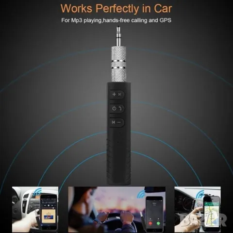 Универсален 3,5 мм Bluetooth за кола с микрофон, снимка 5 - Други - 47976561