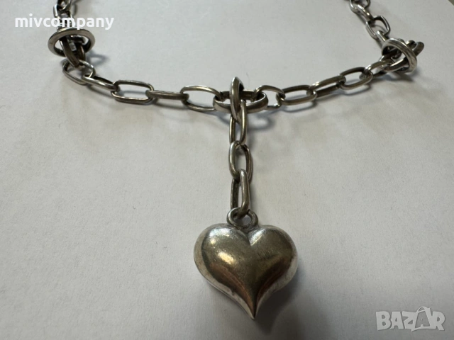 Сребърно колие с висулка 23.86гр 54см, снимка 2 - Колиета, медальони, синджири - 53692302