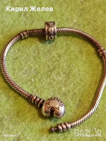 Сребърна гривна от колекция Pandora Moments верижка тип змийска кожа 27568, снимка 9 - Гривни - 52912661