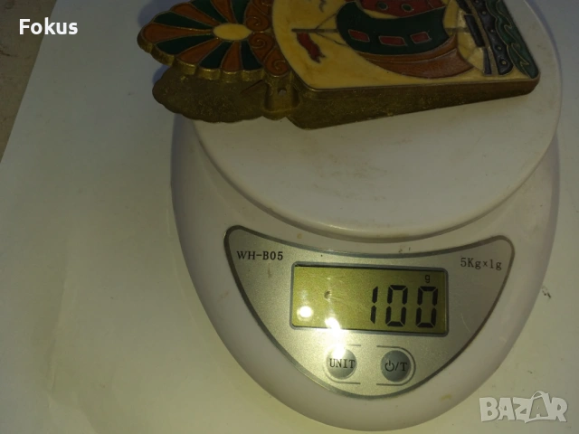 ЩИПКА ЗА ПАРИ БРОНЗ ЕМАЙЛ, снимка 7 - Антикварни и старинни предмети - 53524657