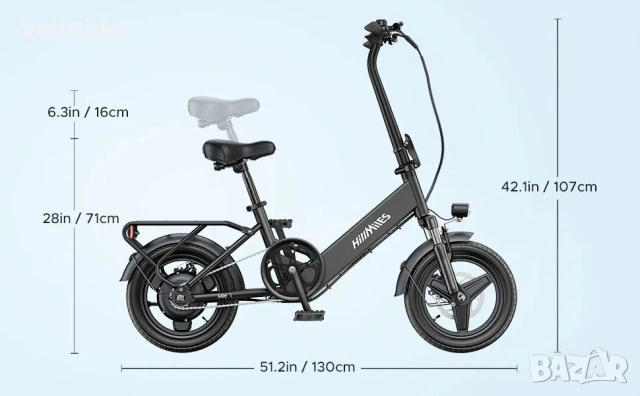 Eлектрическо колело HillMiles Mile 1 250W 36V 10.4Ah, снимка 3 - Велосипеди - 53008544