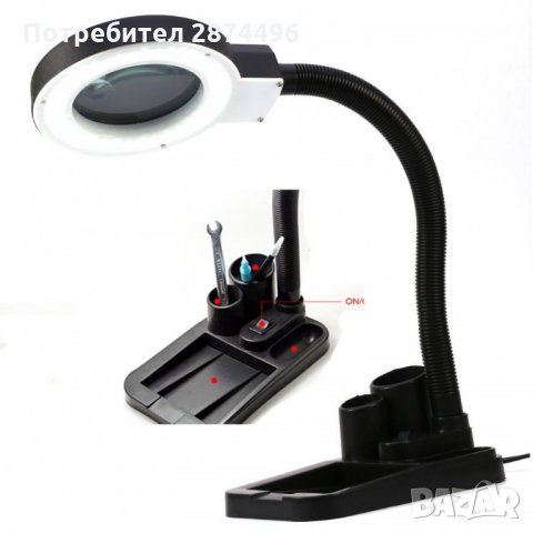 808 Увеличителна лампа с лупа 5Х и 10Х