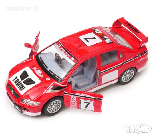 Mitsubishi Lancer Evolution VII WRC - мащаб 1:36 на KinSmart моделът е нов в кутия, снимка 2 - Колекции - 42687328