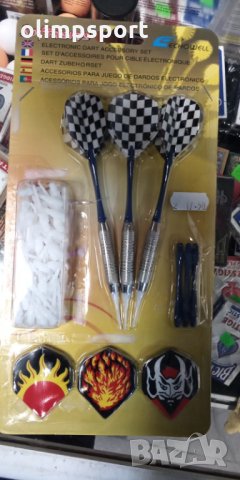 стрелички за дартс ECHOWELL ACD 3900 са пълен комплект от 3 бр. стрелички с перца и накрайници, 9 бр