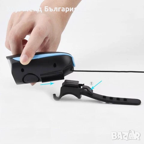 Мощен водоустойчив фар за велосипед с вграден клаксон и презаредима ба, снимка 7 - Аксесоари за велосипеди - 50496492