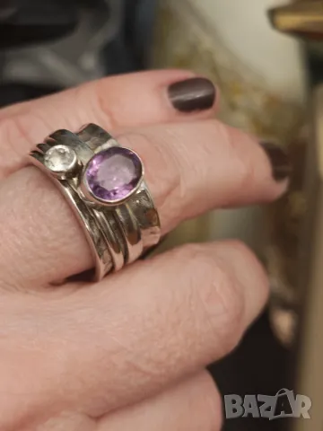 ISLAND SOUL марков масивен сребърен пръстен ръчна изработка естествени камъни , снимка 2 - Пръстени - 50037751