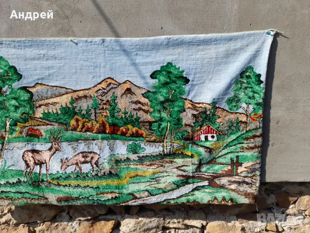 Старинен плюшен ковьор,покривка за стена #21, снимка 3 - Антикварни и старинни предмети - 49830184