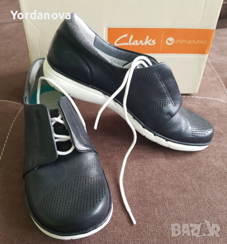 Clarks - оригинални нови дамски обувки от естествена кожа, снимка 1 - Дамски ежедневни обувки - 36320238