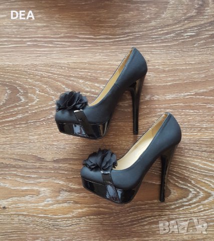 Черни обувки на ток 38н-30лв НОВИ, снимка 2 - Дамски обувки на ток - 41105287