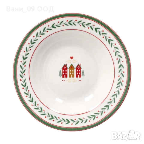 Красив коледен порцеланов сервиз за хранене, снимка 7 - Сервизи - 52686662