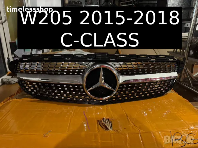 Решетка Mercedes W205 C-Class с Включена емблема, снимка 1 - Части - 48041862