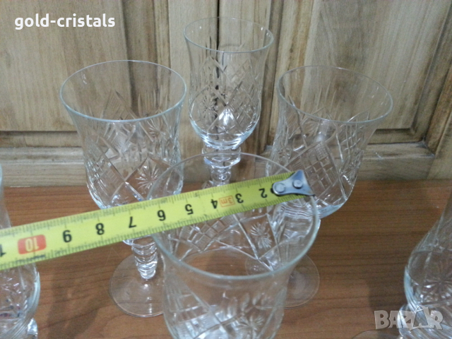 Кристални чаши, снимка 8 - Антикварни и старинни предмети - 36174952