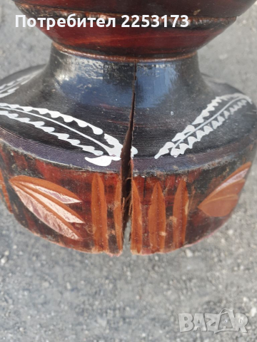 Румънска ваза 50см с дърворезба,лакирана, снимка 3 - Декорация за дома - 36246850