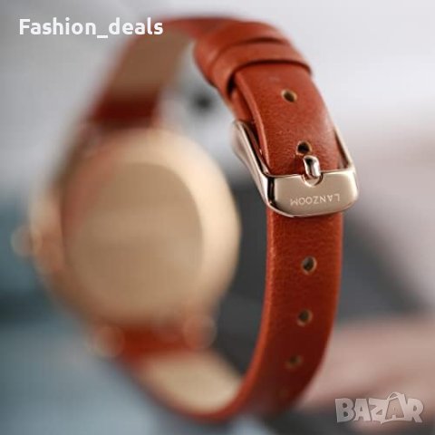 Нов Ретро Матиран Дамски часовник с кожена каишка/Подарък Жена Съпруга Майка, снимка 4 - Дамски - 41604652