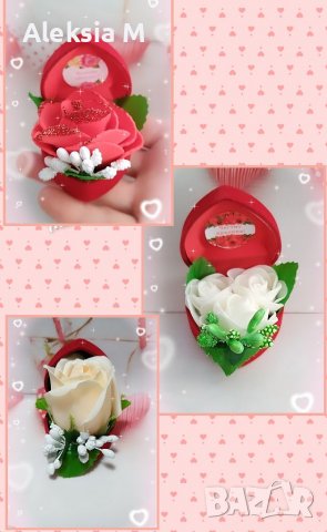 Промо бюджетен подарък с вечни рози 14 февруари 8 март свети Валентин роза букет цвете сапунени, снимка 3 - Ръчно изработени сувенири - 39316129