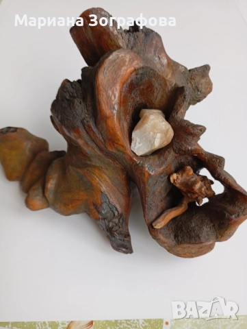 Авторска скулптура, Абстрактна пластика от дърво - 2 бр., ръчна изработка 1987 г., уникати, снимка 15 - Антикварни и старинни предмети - 47720845