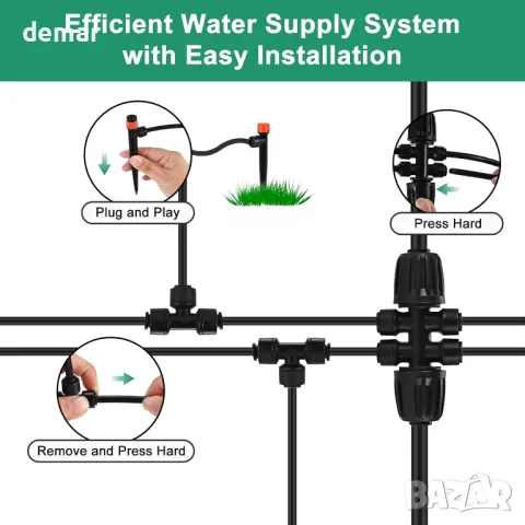 Комплект напоителна система Faburo 71 метра, Автоматична система за поливане на градина, снимка 6 - Напояване - 49506943