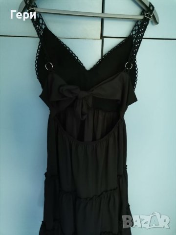 Черна рокля с интересен гръб, снимка 3 - Рокли - 41549494
