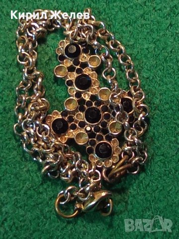 СТАРО АЖУРНО МЕСИНГОВО ВИНТИДЖ АРТ КРЪСТЧЕ - КОЛИЕ с ВЕРИЖКА 21148, снимка 8 - Колиета, медальони, синджири - 36975034